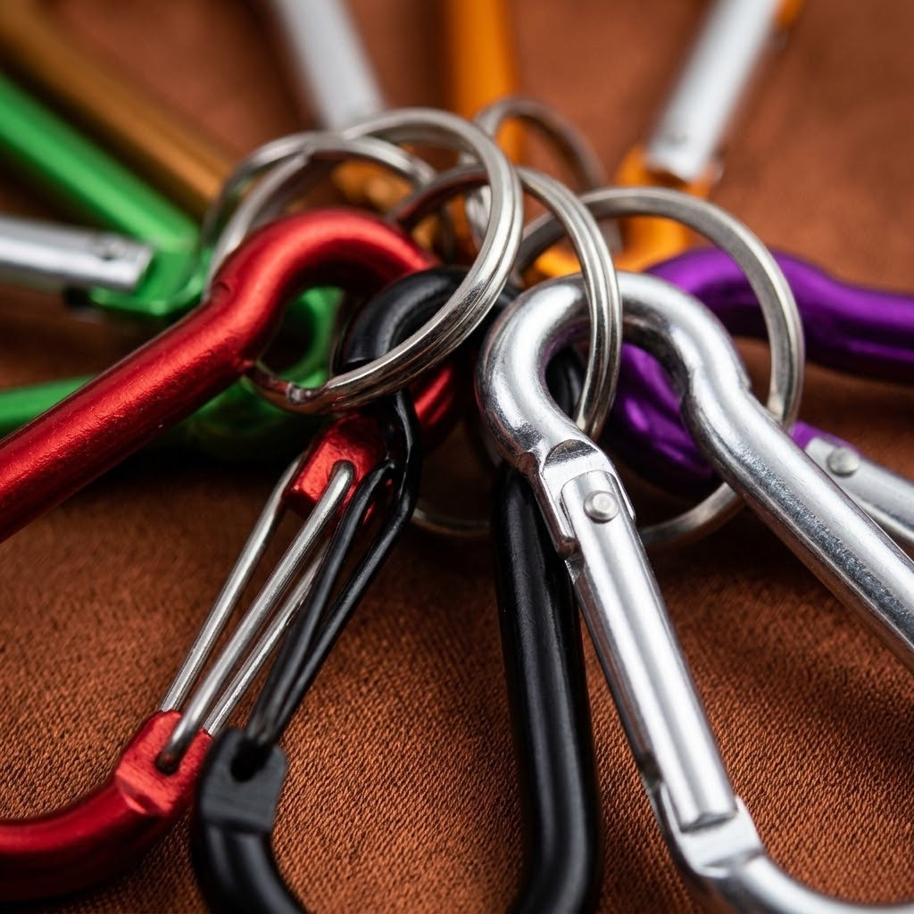Large Carabiner Keychain 7.5 cm Clip Key Ring - close-up