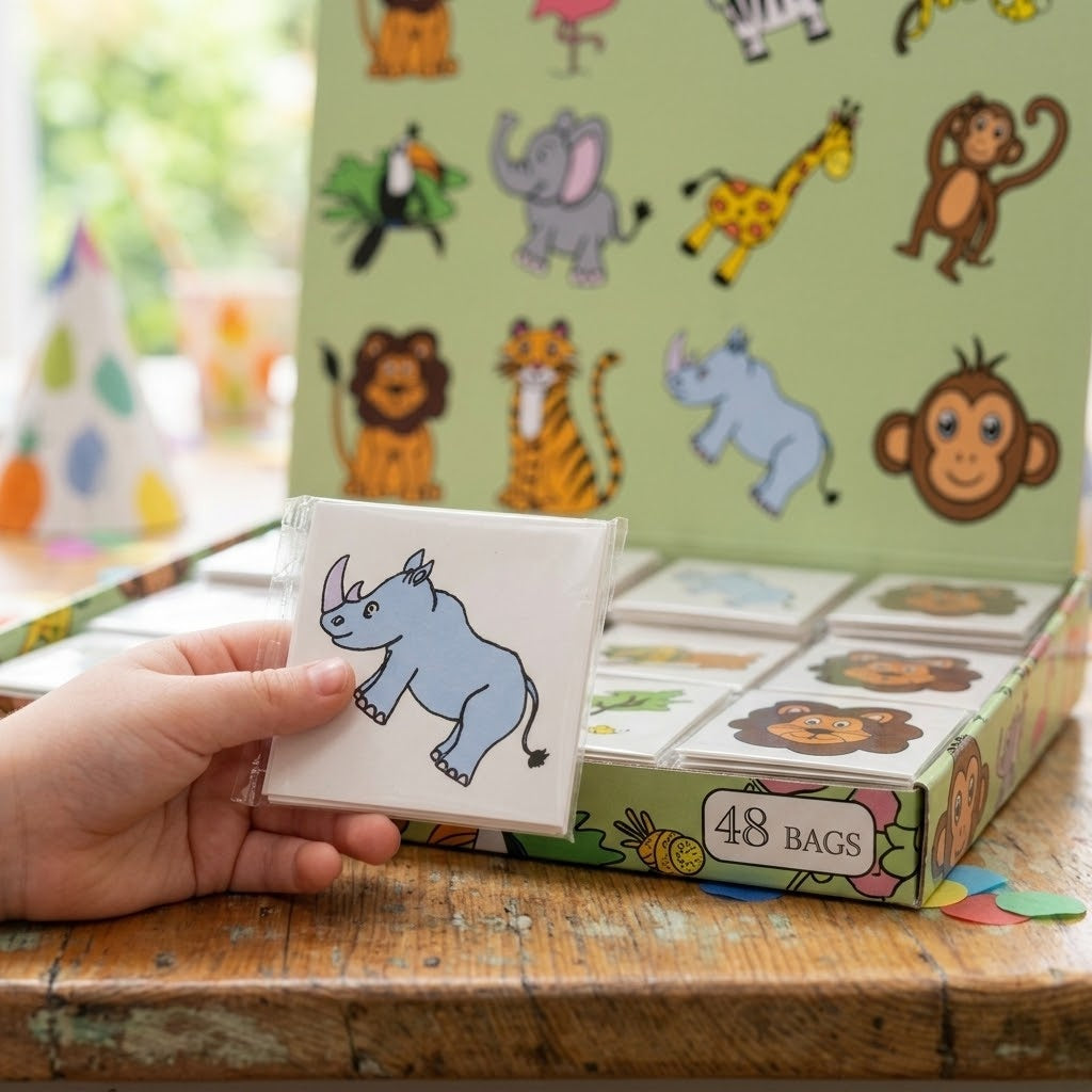 Jungle Animal Temporary Tattoos Pack of 12 – 4 cm - close-up