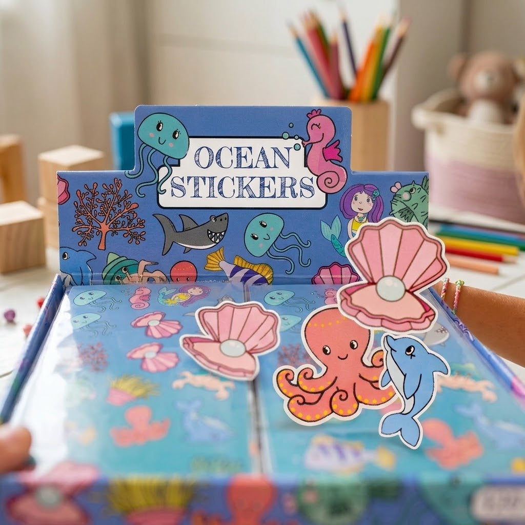 Sea Animal Stickers Sheet of 12 Party Favour - close-up