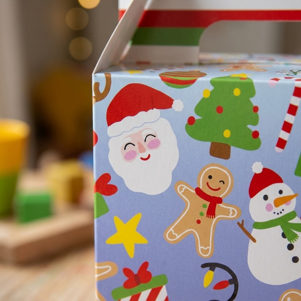 Christmas Cardboard Lunch Box Medium - close-up