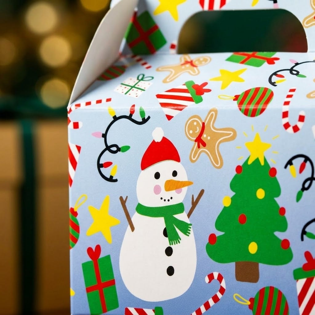 Christmas Snack Box with Handles 12 x 6 x 7 cm - close-up