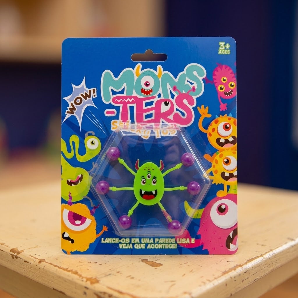 Sticky Acrobat Monster 8 cm Window Tumbler Toy - close-up