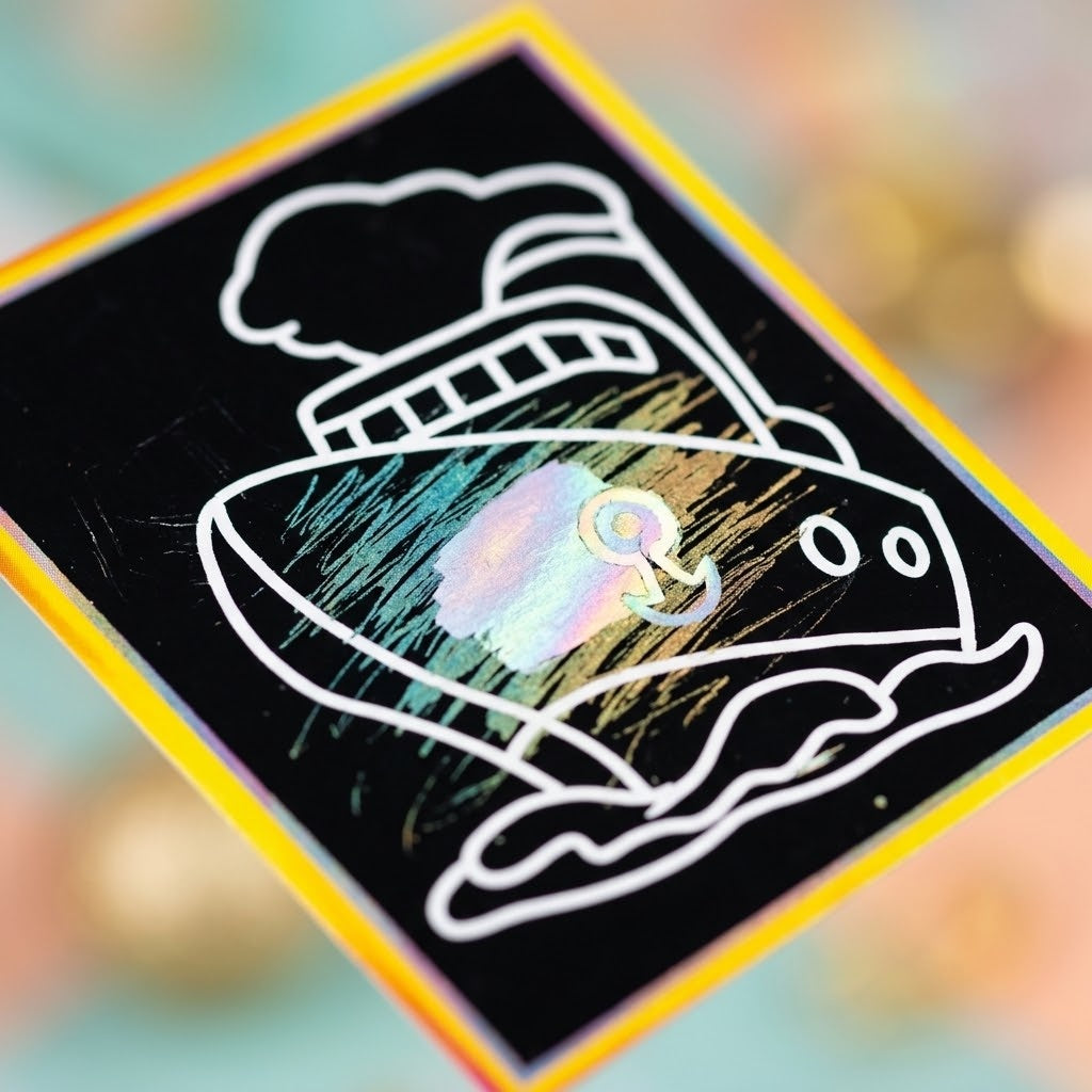 Magic Scratch and Colour Activity Card - close-up