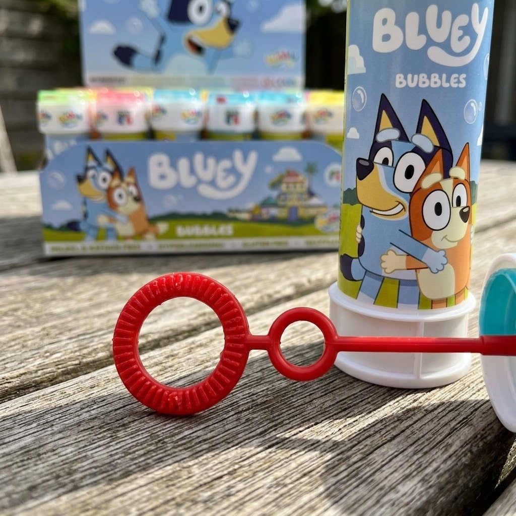 Bluey Soap Bubbles 60 ml Tube with Maze Game Cap - close-up