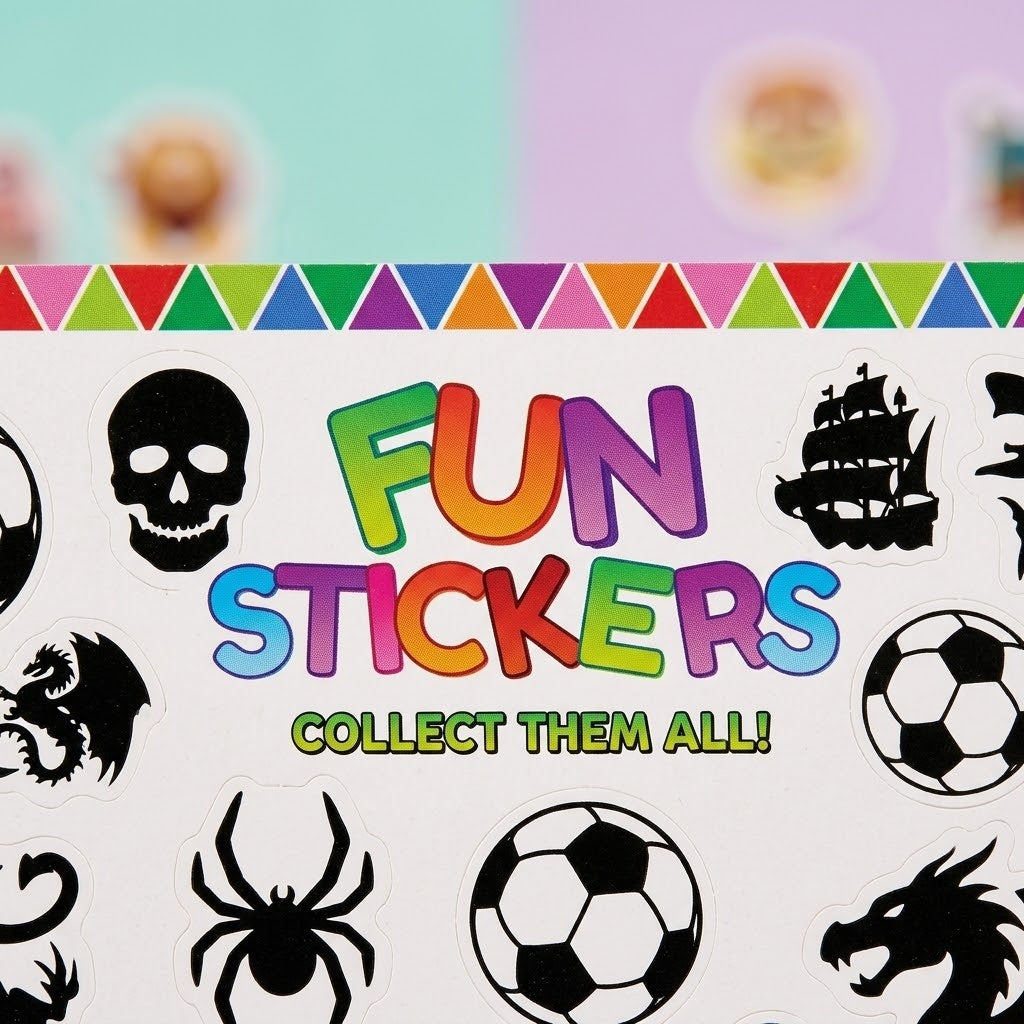 Boys Stickers Sheet of 12 Party Favour - close-up