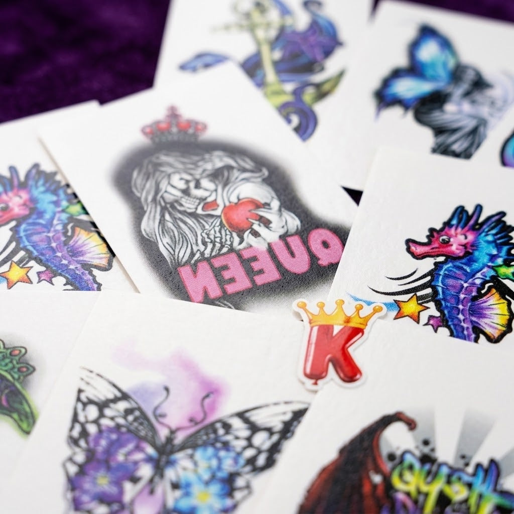 Tribal Temporary Tattoo Rock & Gothic Style - close-up