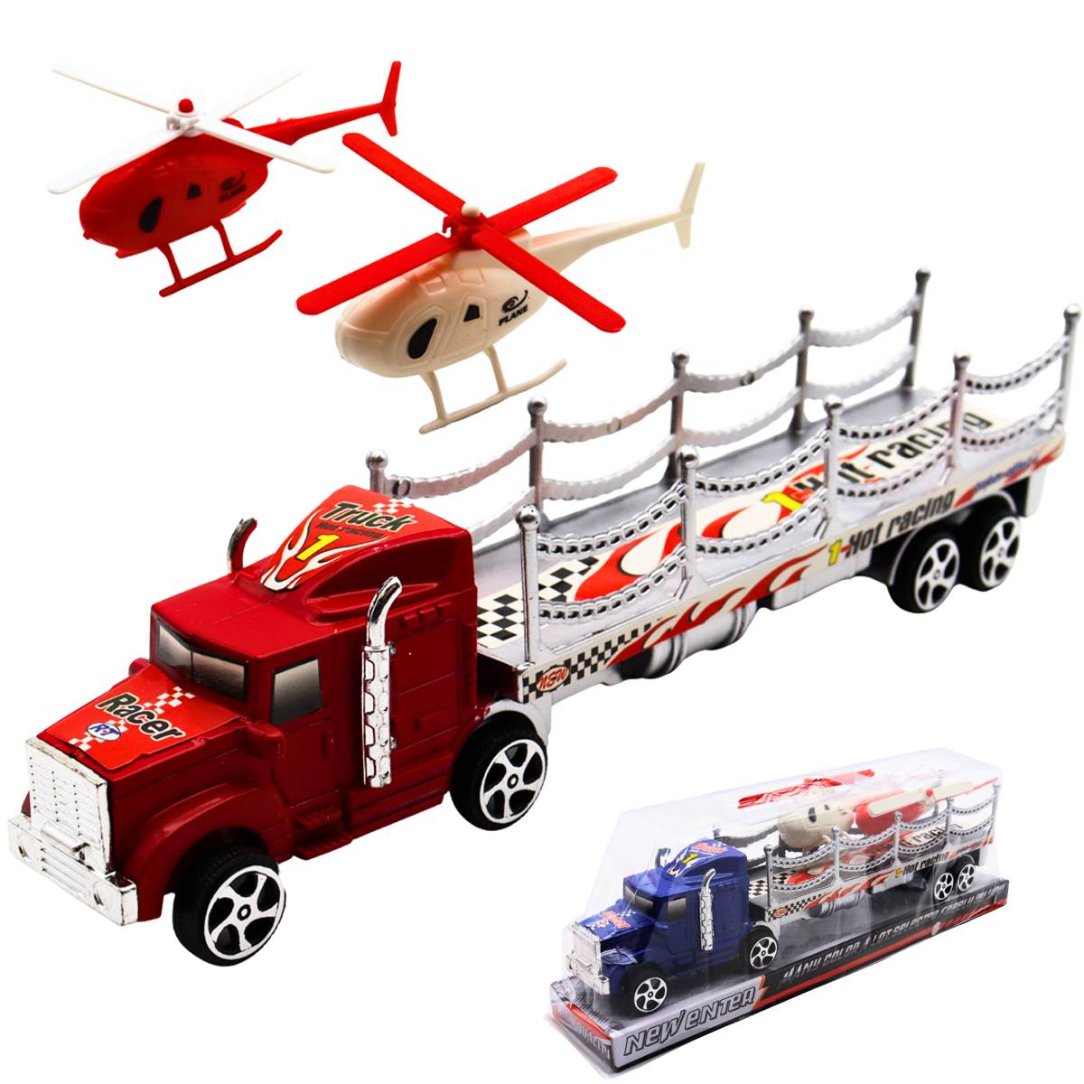 Friction Transport Truck + 2 Helicopters