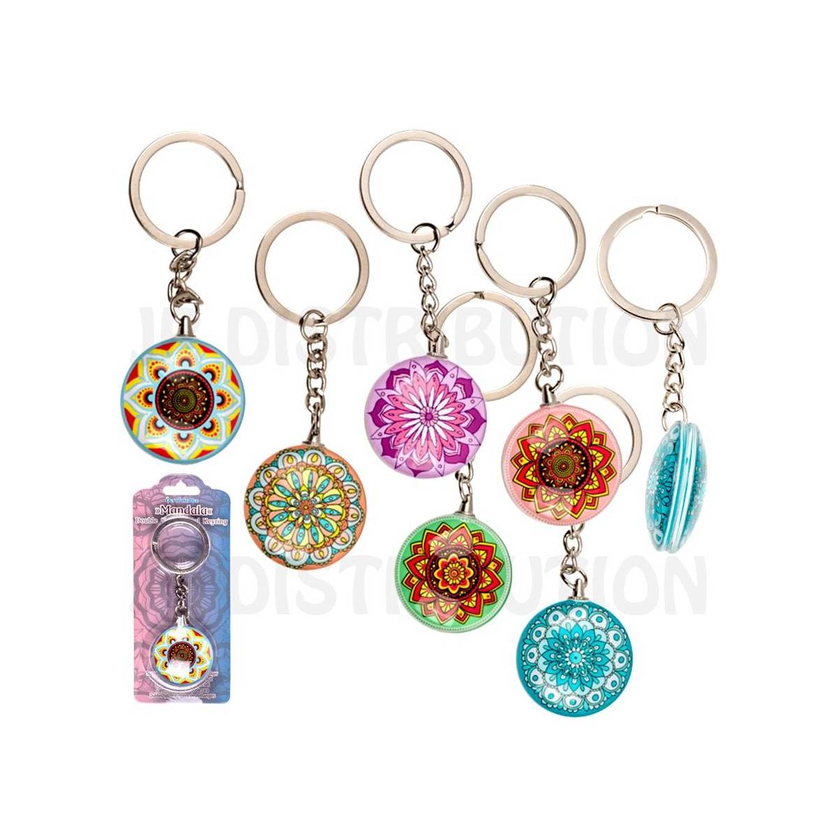 Double-Sided Metal Mandala Keychain