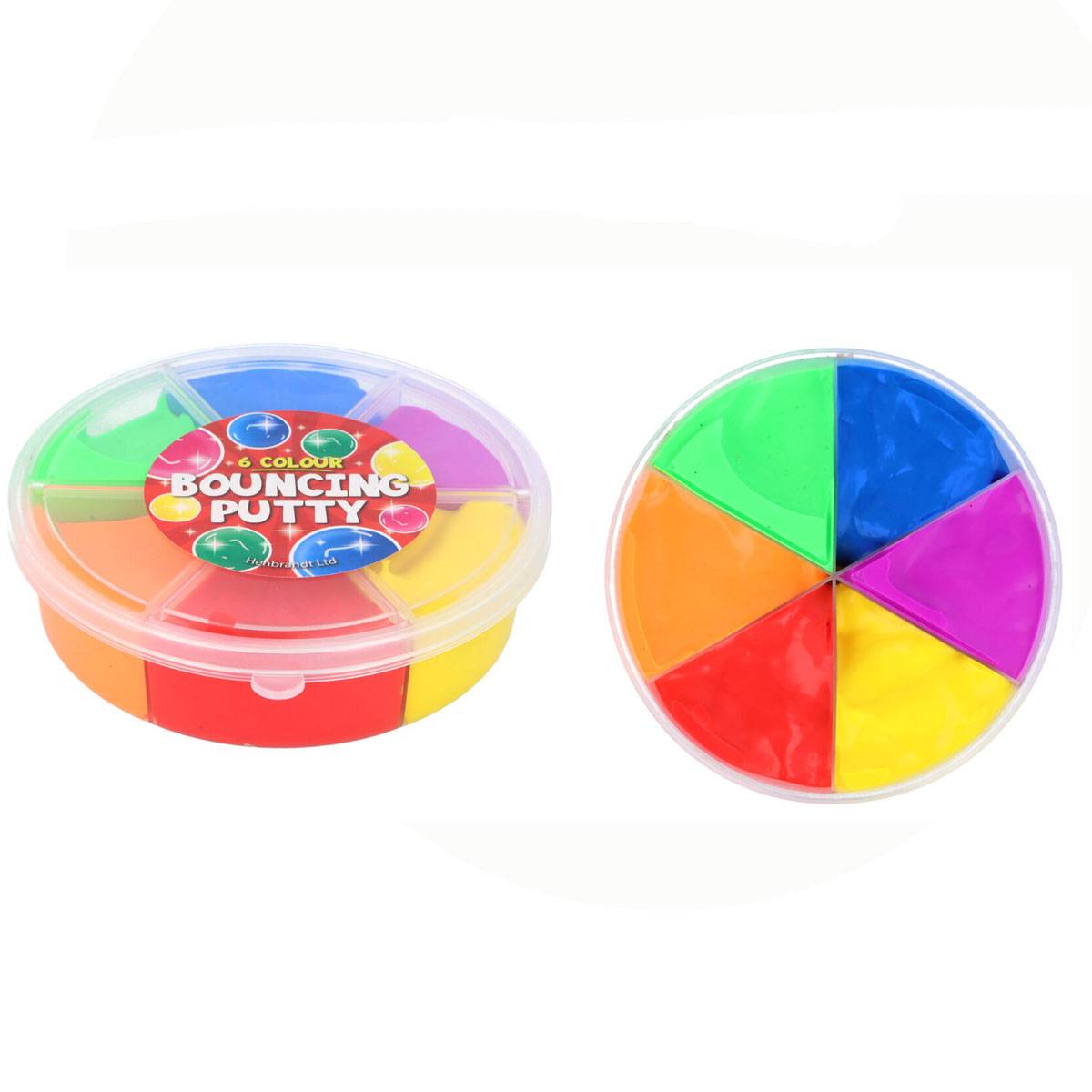 Pot with 50g of Bouncy Putty in 6 Colours