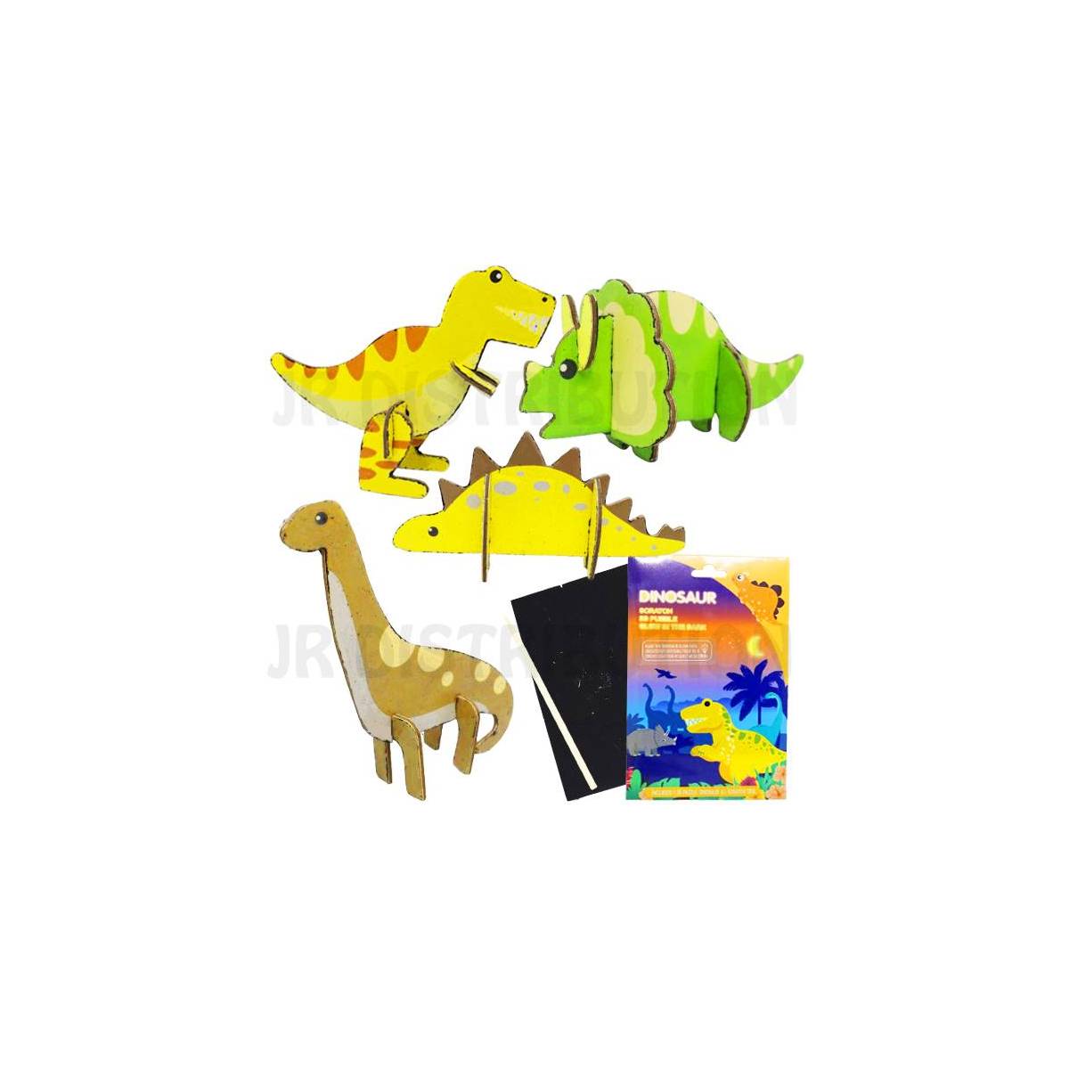 3D Phosphorescent Scratch Puzzle Dinosaurs Theme