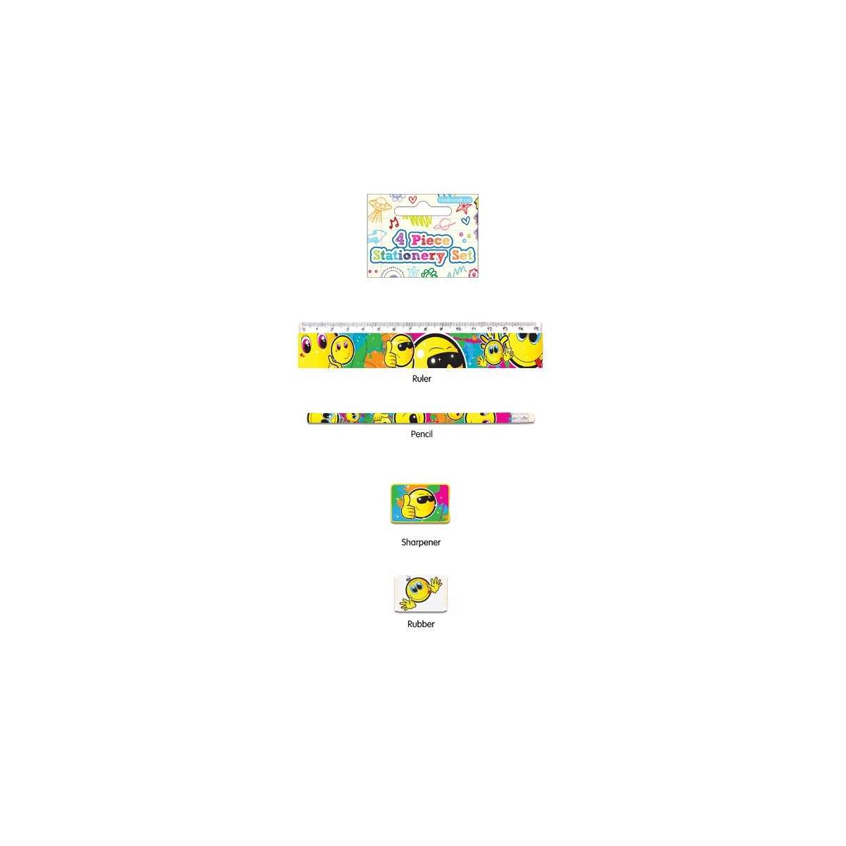 Funny Face Stationery Set, 4 Pieces
