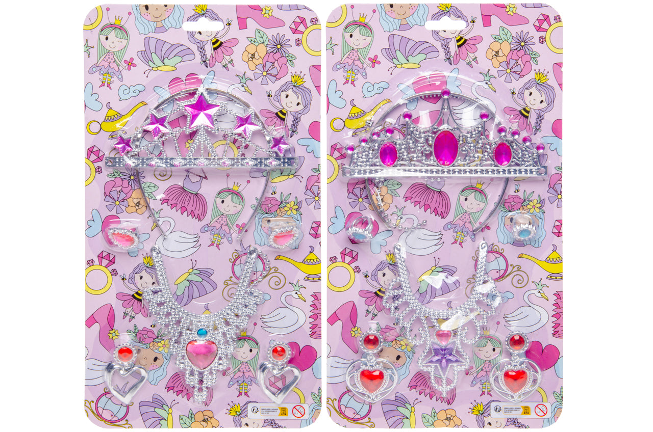 ROZE SCHOONHEIDSSET MET TIARA & KETTING
