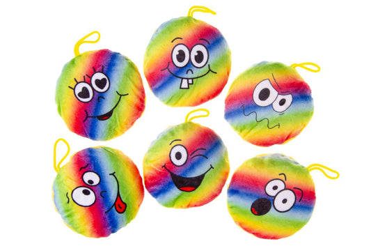 PLUCHE . SUPER SOFT. REGENBOOG EMOTIE GEZICHTEN