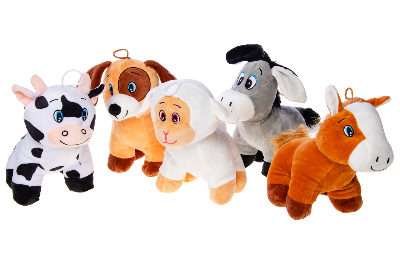 PLUSH. STANDING FARM ANIMALS 5ASS