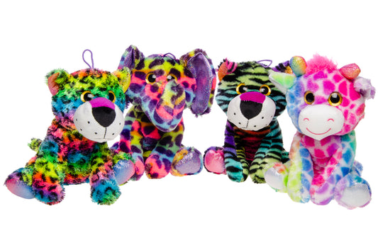 PLUSH. WILD ANIMALS FLUO 4ASS