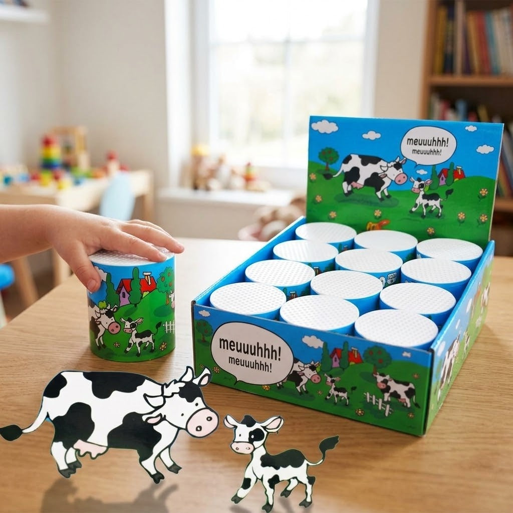 Moo Box Cow Sound Toy 6 cm Baby Noise Maker - lifestyle photo