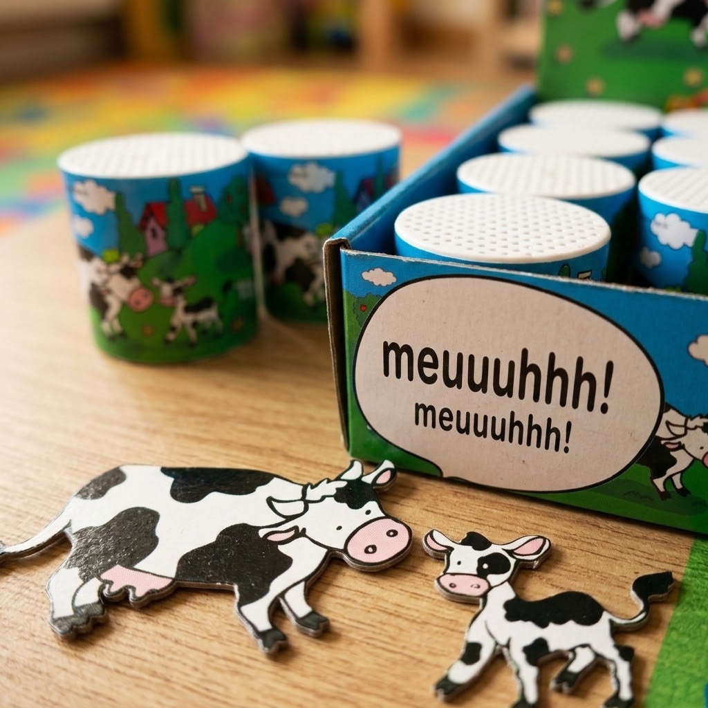 Moo Box Cow Sound Toy 6 cm Baby Noise Maker - close-up