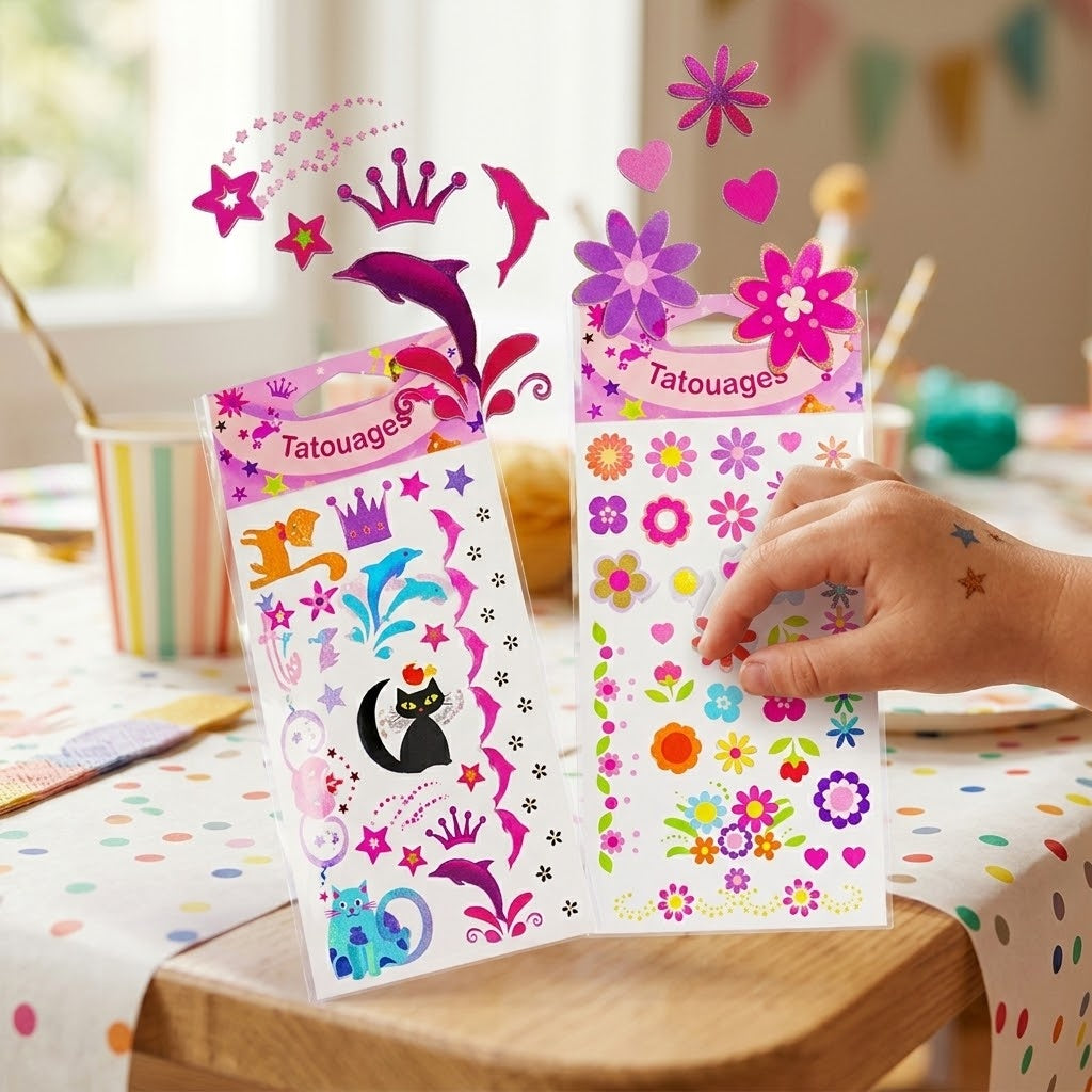 Temporary Tattoos Sheet for Girls Party Favours - lifestyle photo