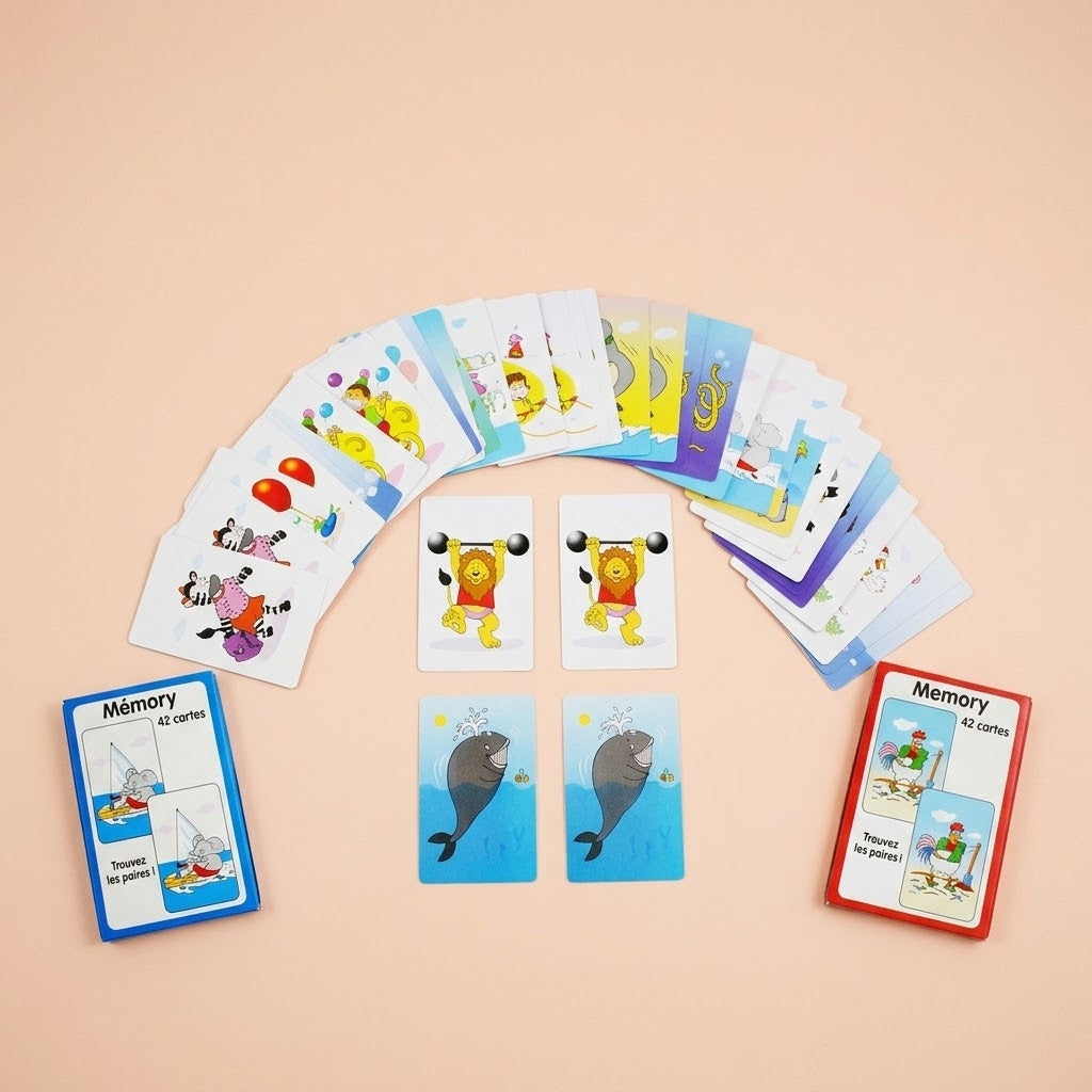 Memory Card Game 42 Cards Matching Pairs - studio photo