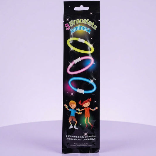 Glow Bracelets Set of 3 with Connectors 20 cm - studio photo
