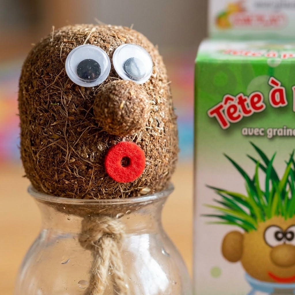 Grass Hair Head Grow Your Own Grass Head - close-up