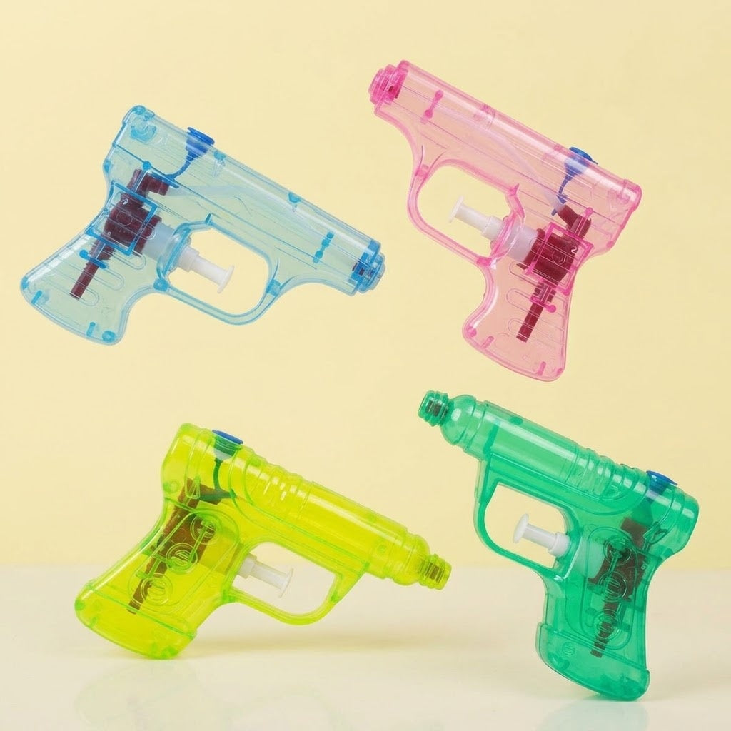 Water Gun 12 cm Small Water Pistol Bag of 4 - studio photo