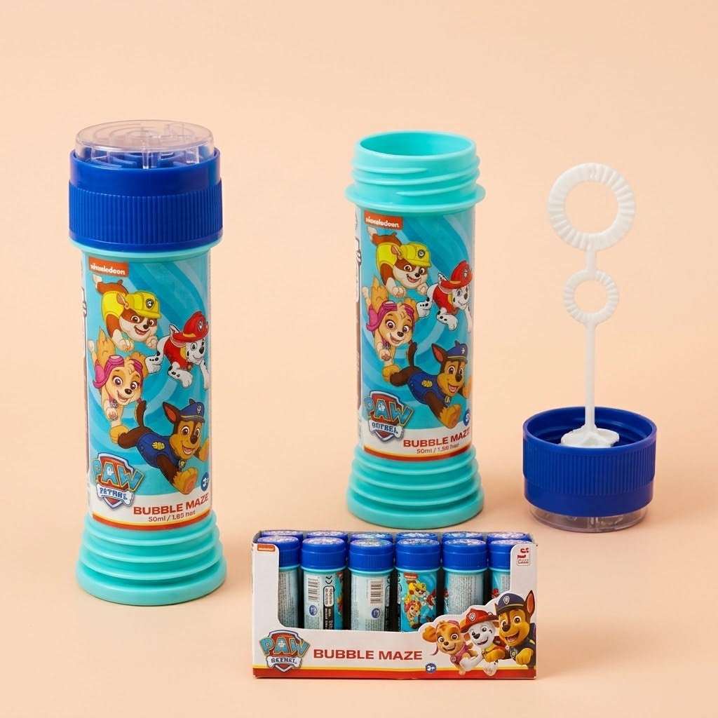 Paw Patrol Bubbles Tube 50 ml with Maze Game Cap - studio photo