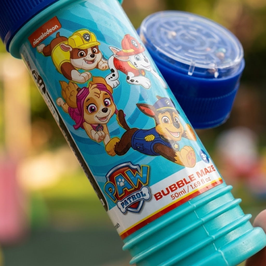 Paw Patrol Bubbles Tube 50 ml with Maze Game Cap - close-up