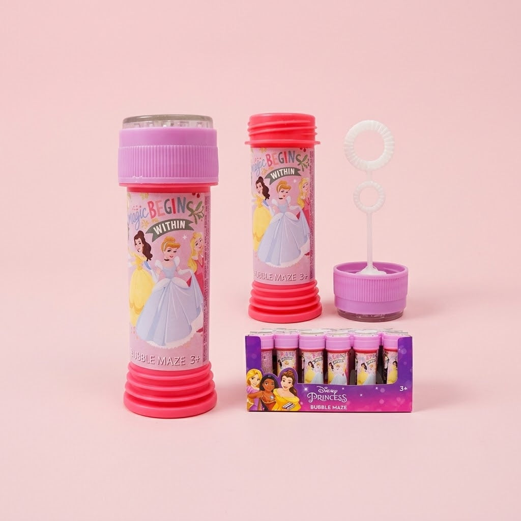 Disney Princess Bubbles Tube 50 ml with Maze Game Cap - studio photo