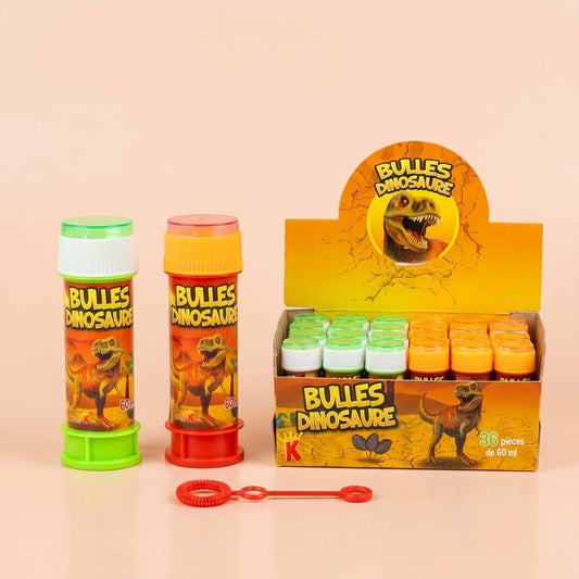 Dinosaur Bubbles Tube 60 ml with Maze Game Cap - studio photo