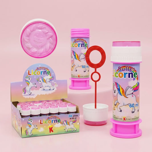 Unicorn Bubbles Tube 60 ml with Maze Game Cap - studio photo