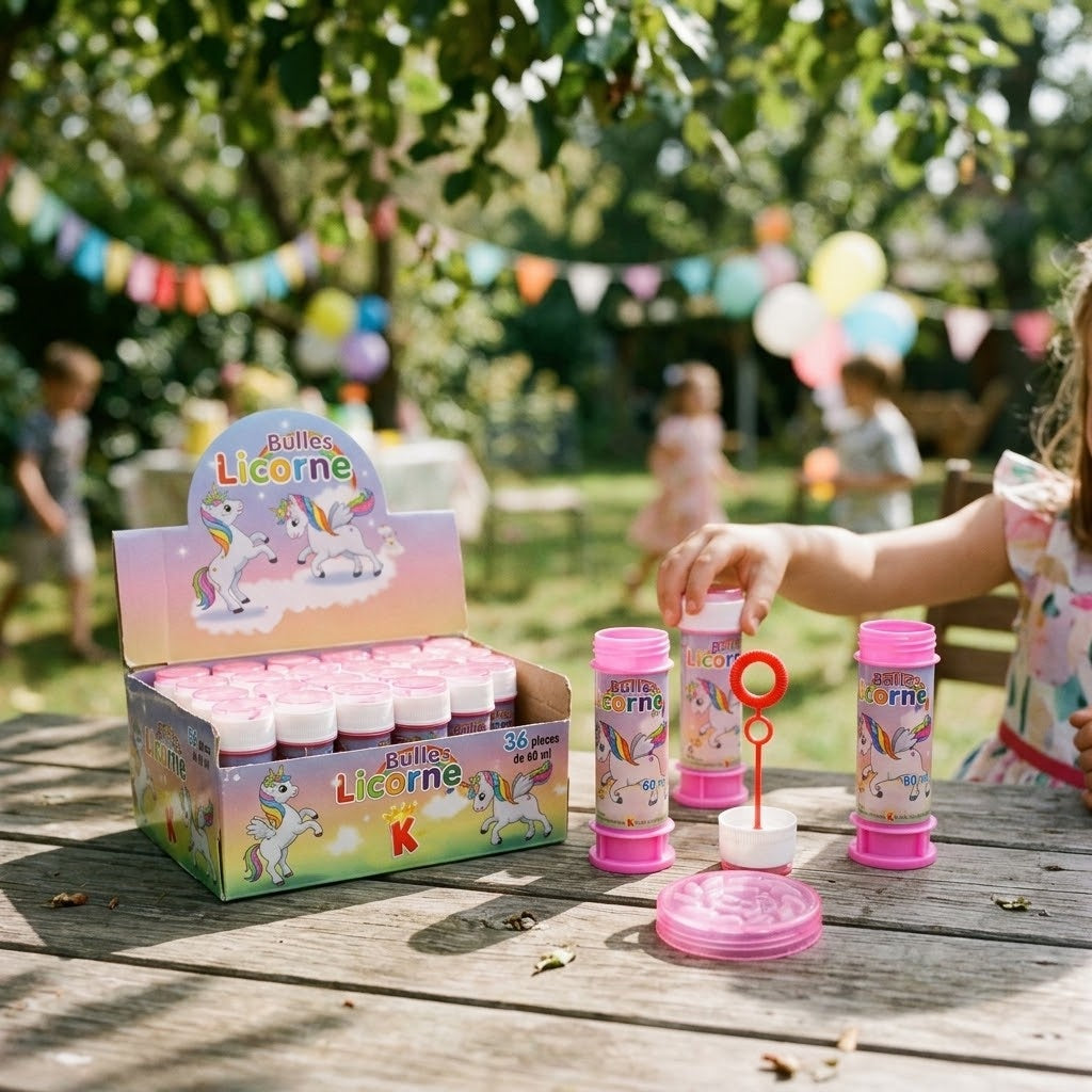 Unicorn Bubbles Tube 60 ml with Maze Game Cap - lifestyle photo