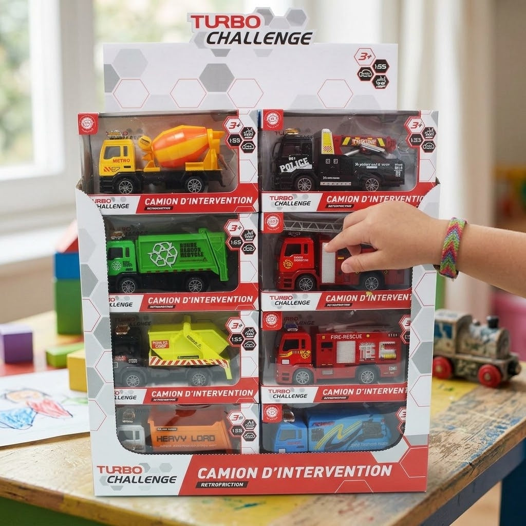 Pull Back Emergency Truck 1:55 Scale Metal 12 cm - lifestyle photo