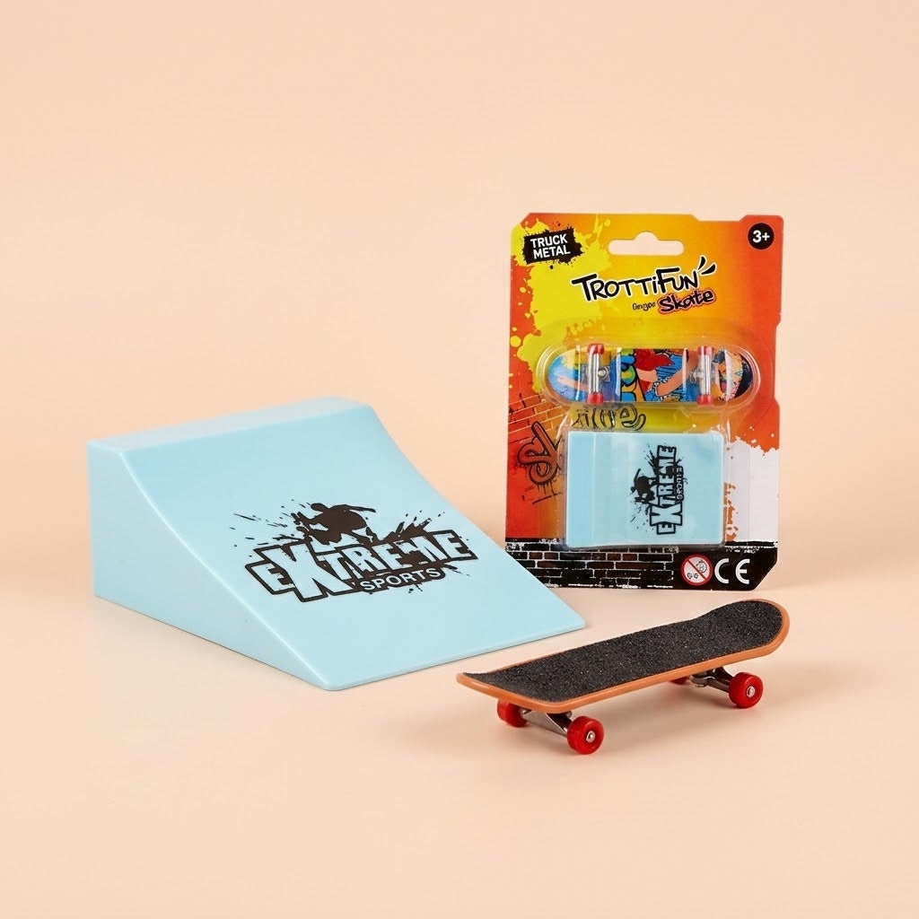 Finger Skateboard with Ramp Fingerboard Toy - studio photo