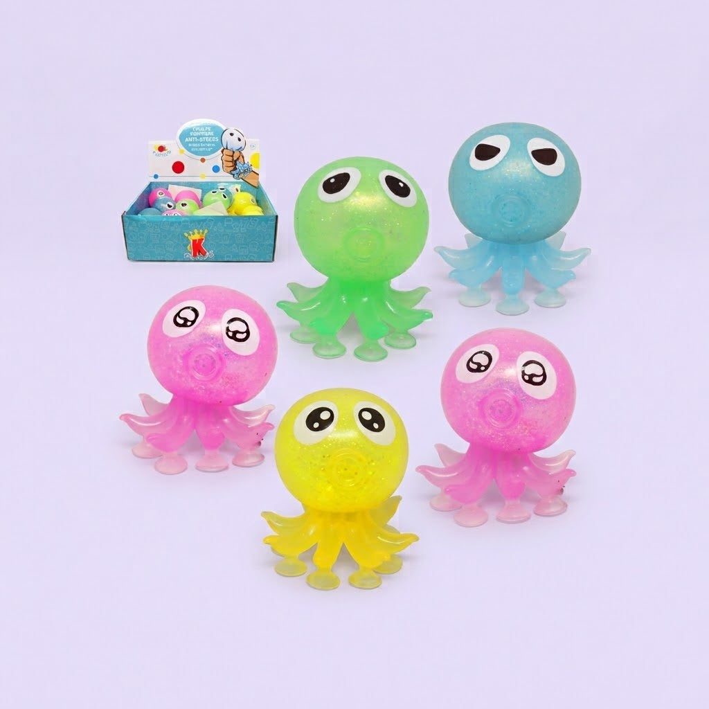Suction Cup Octopus Squishy Stress Toy 8 cm - studio photo