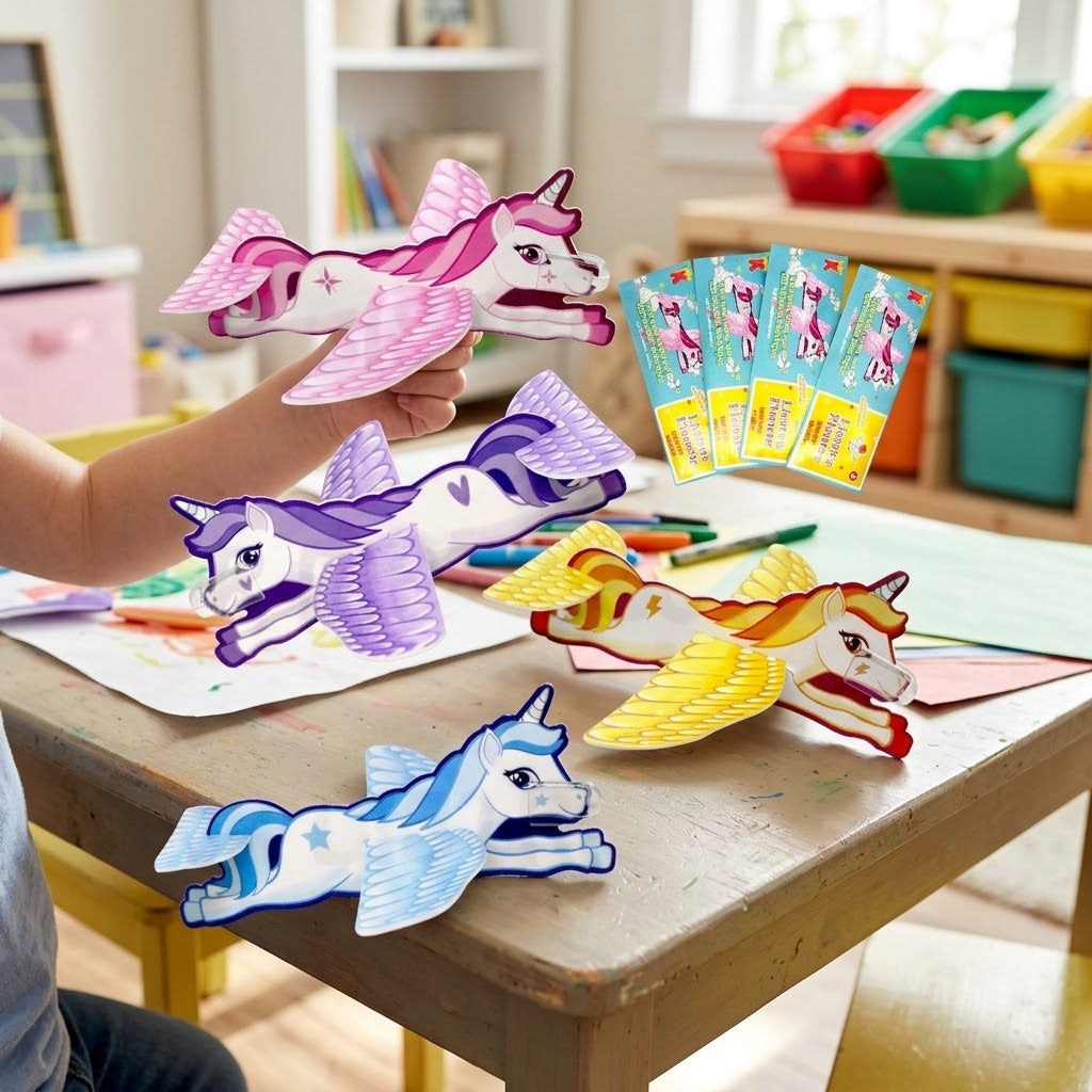Styrofoam Unicorn Glider Plane 18 cm Flying Toy - lifestyle photo