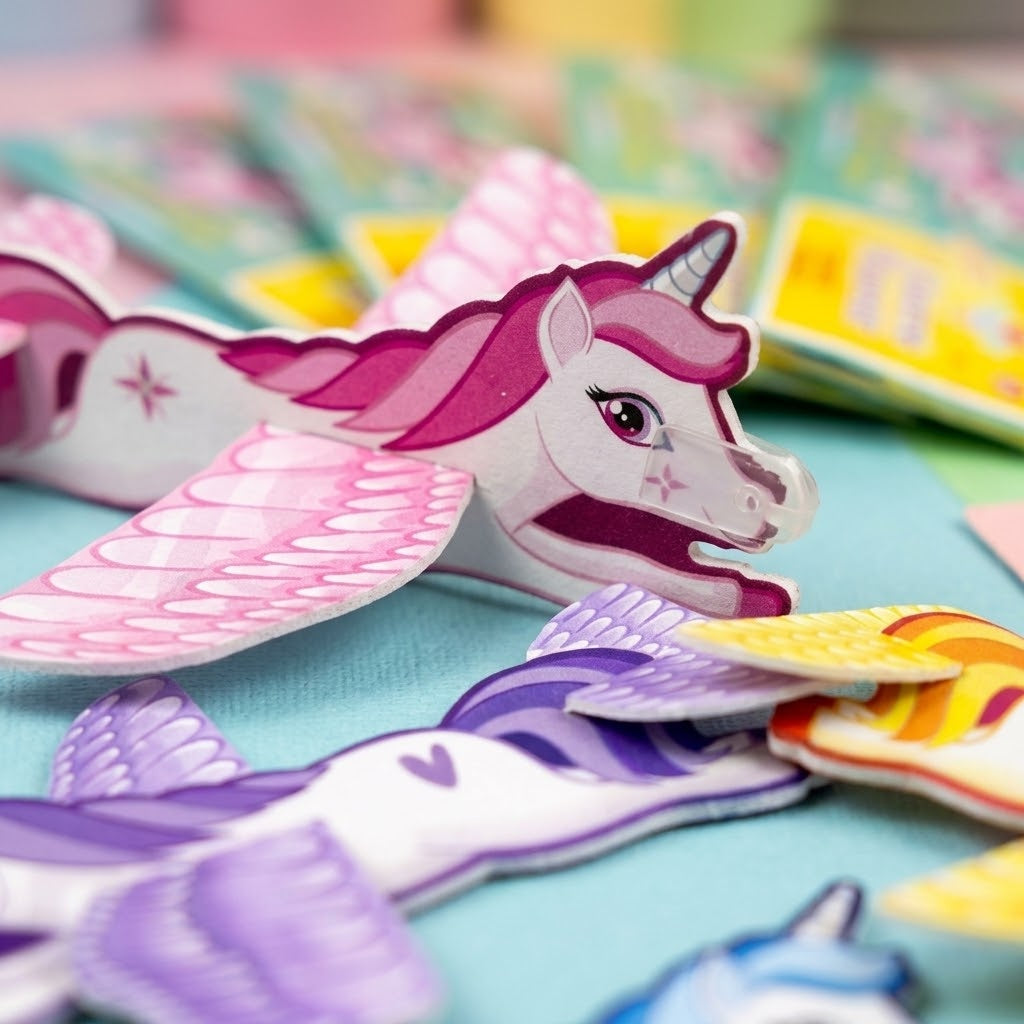 Styrofoam Unicorn Glider Plane 18 cm Flying Toy - close-up