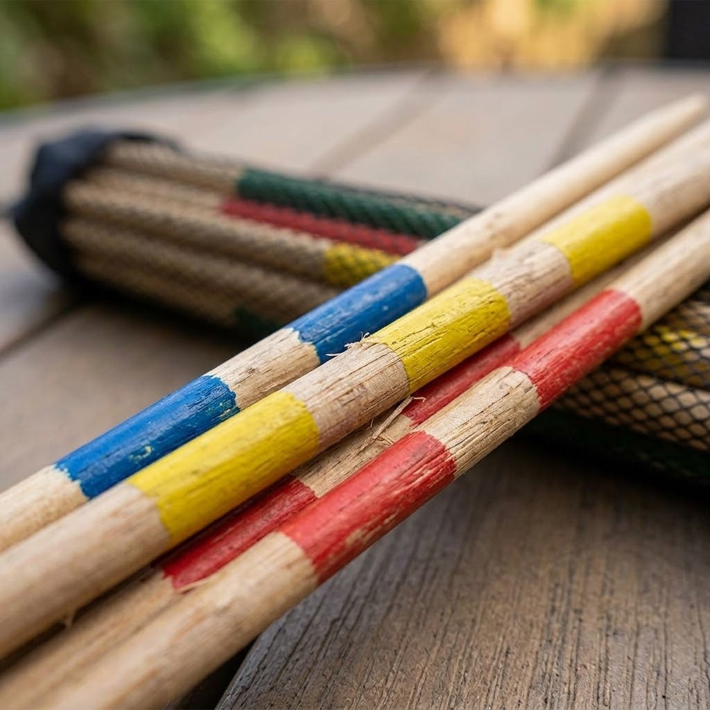 Giant Pick Up Sticks Mikado 80 cm Garden Game - close-up