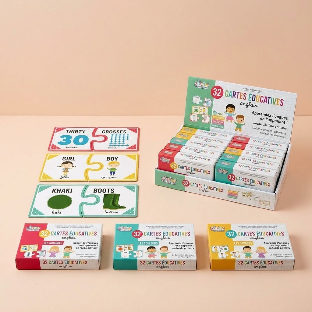 English Learning Flash Cards 32 Cards - studio photo