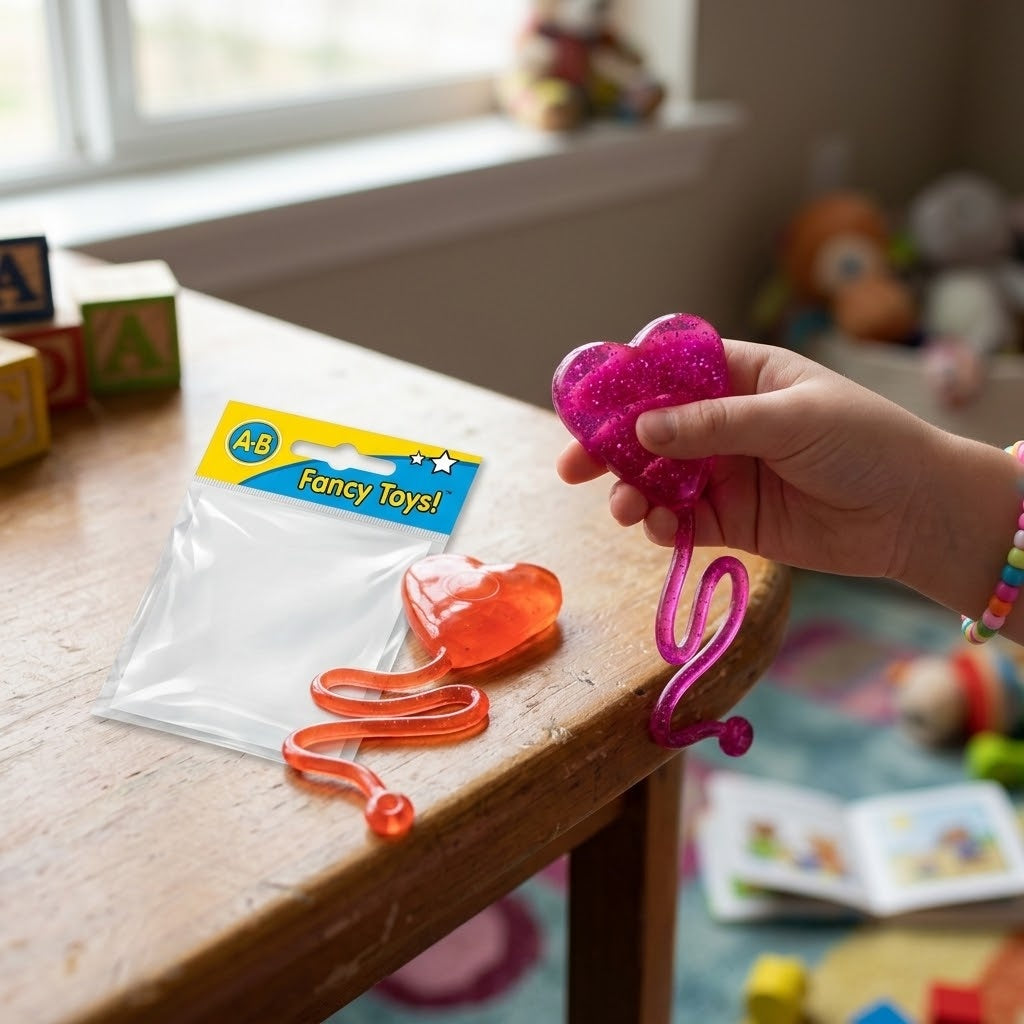 Sticky Heart 4 cm Stretchy Valentine Toy - lifestyle photo