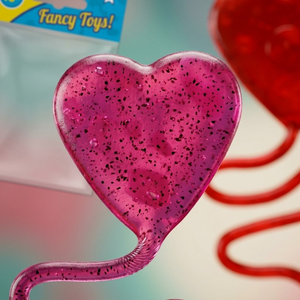Sticky Heart 4 cm Stretchy Valentine Toy - close-up