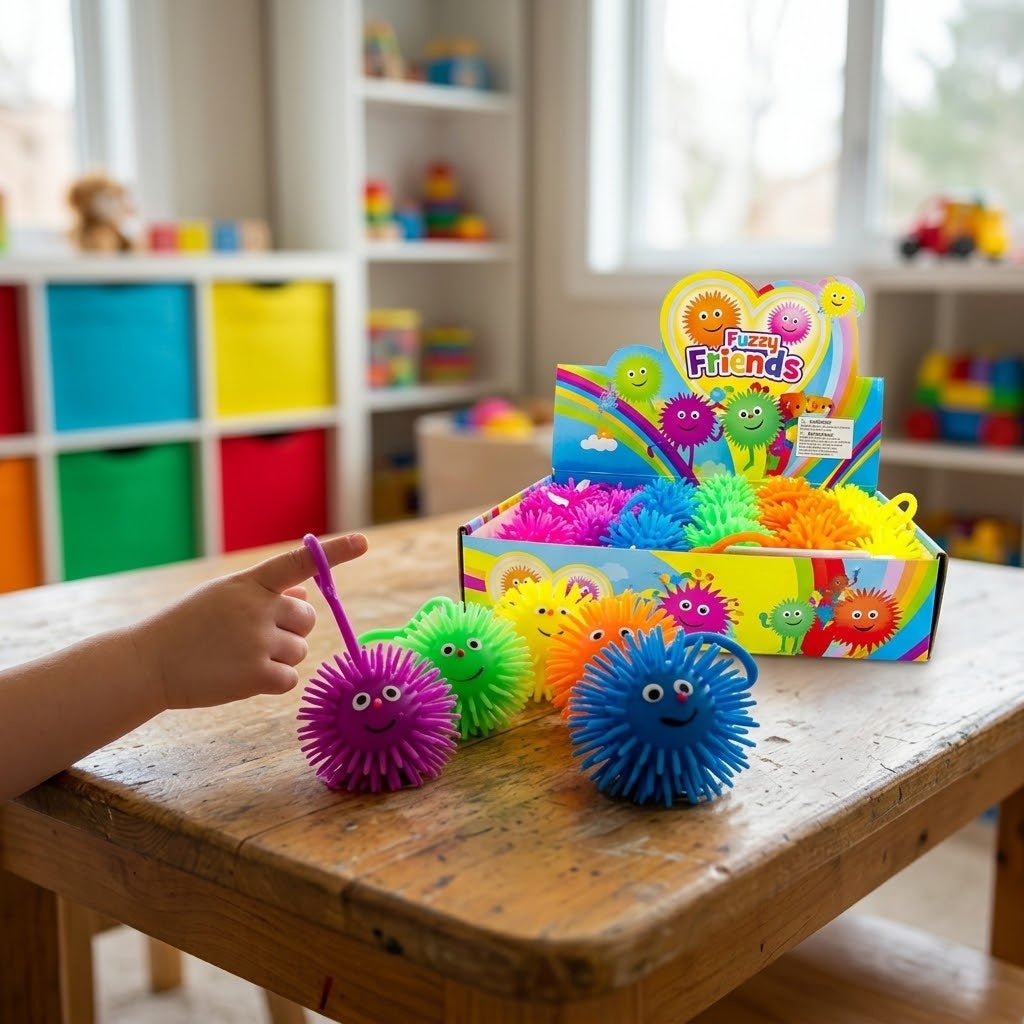 Light-Up Puffer Yo-Yo Spiky Ball Toy 5 cm - lifestyle photo