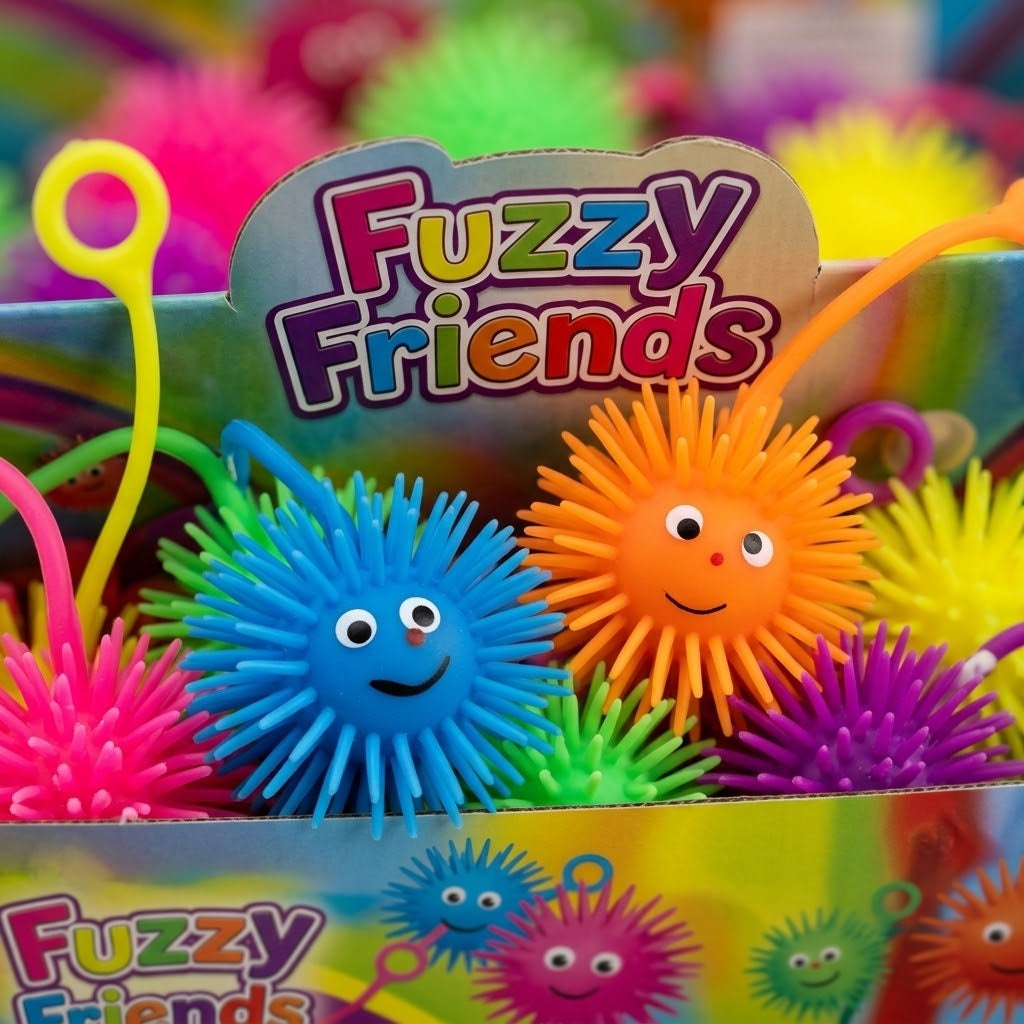Light-Up Puffer Yo-Yo Spiky Ball Toy 5 cm - close-up