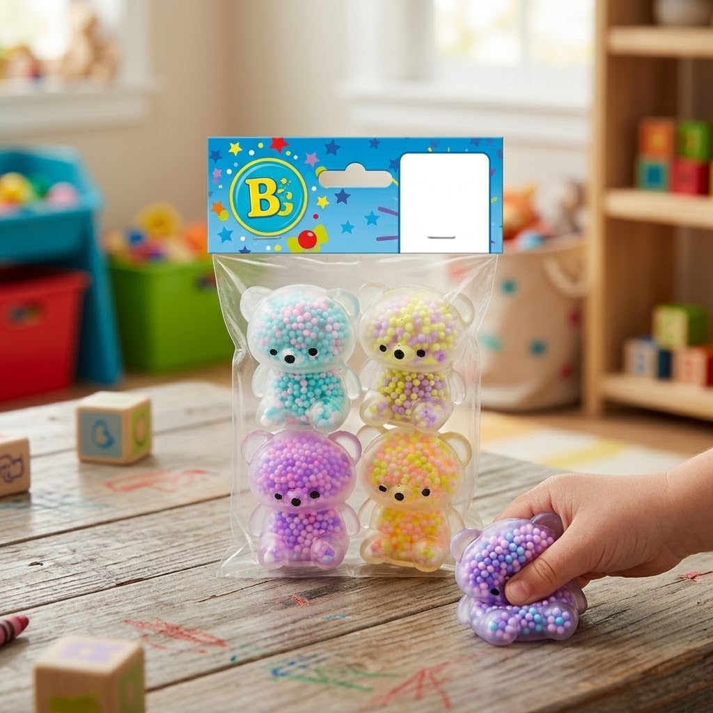 Squishy Bear Stress Toy 5 cm Mini Squeeze Toy - lifestyle photo