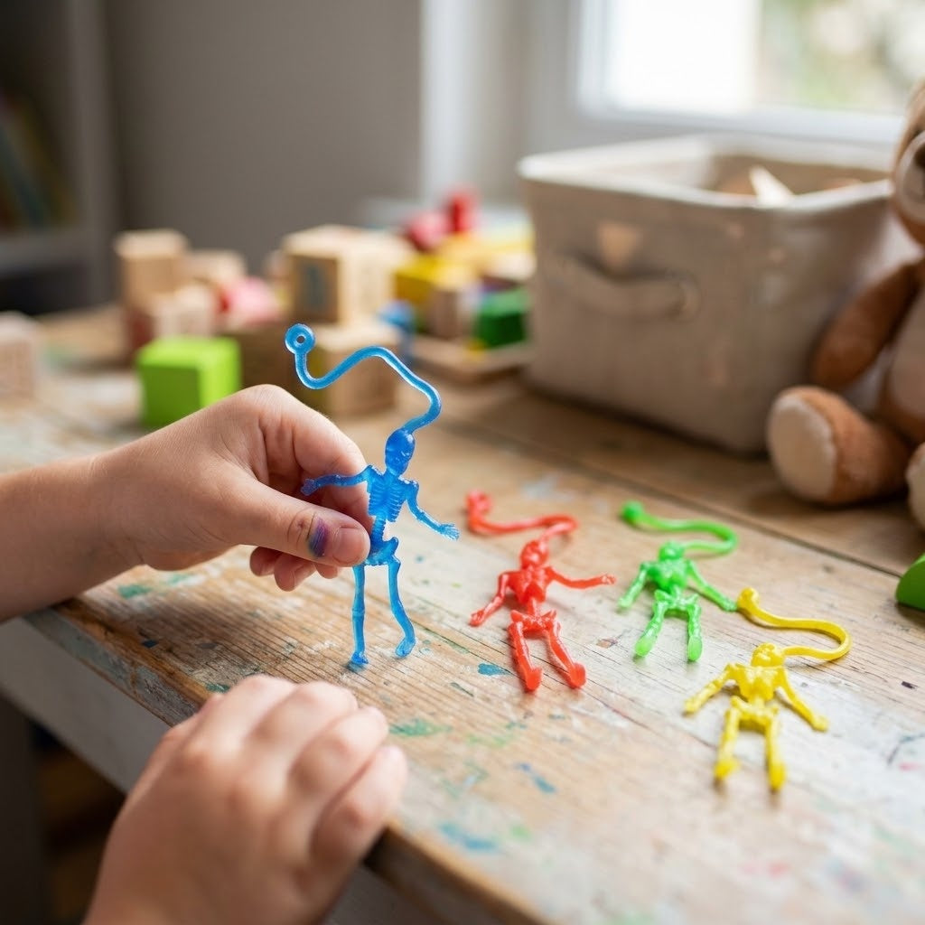 Sticky Skeleton 19 cm Stretchy Halloween Toy - lifestyle photo
