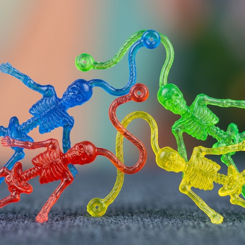 Sticky Skeleton 19 cm Stretchy Halloween Toy - close-up