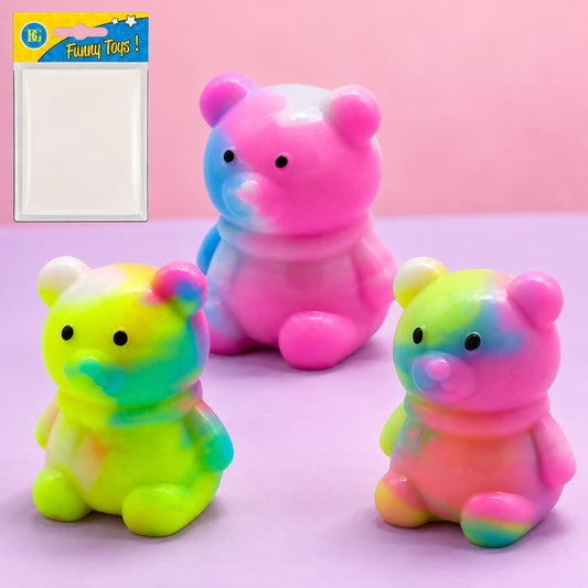 Marbled Bear Squishy Stress Toy 6 cm - studio photo