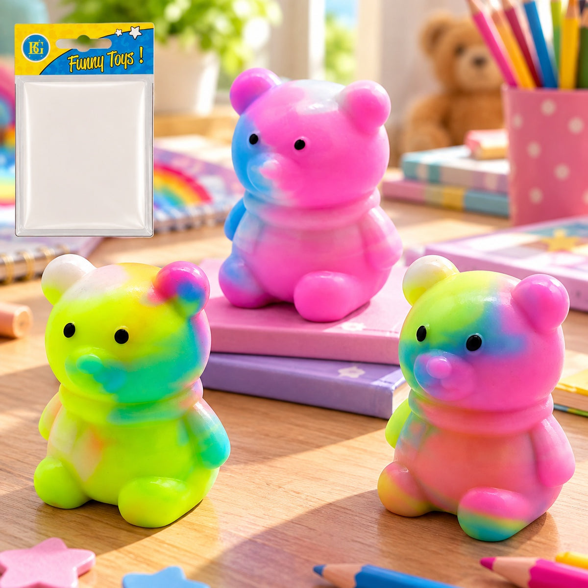 Marbled Bear Squishy Stress Toy 6 cm - lifestyle photo