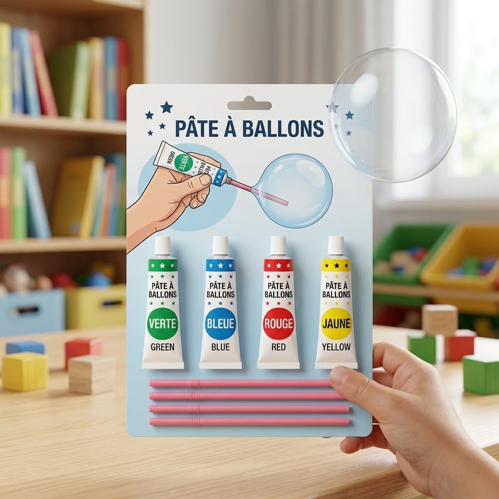 Plastic Balloon Putty with Straw Bubble Toy 6 cm - lifestyle photo