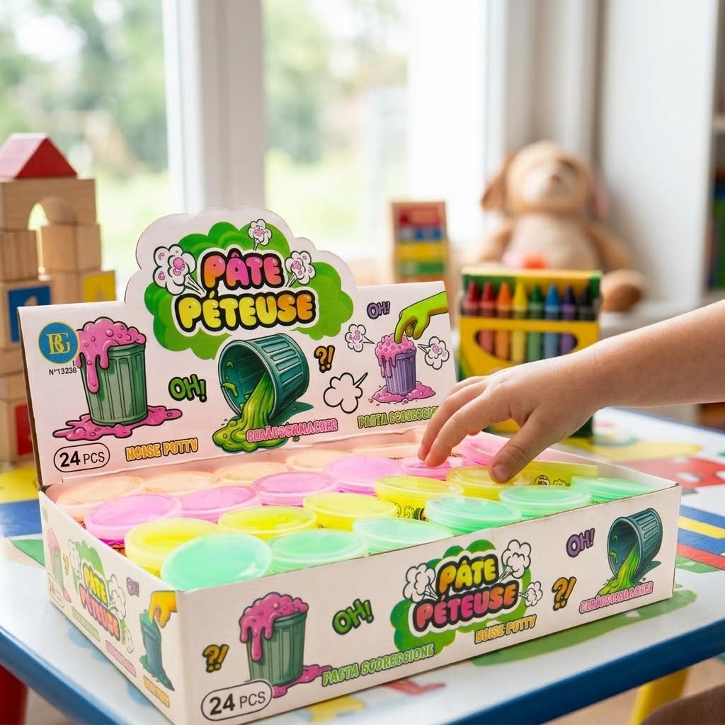 Fart Noise Putty Slime Pot – Funny Gag Toy - lifestyle photo